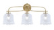 Toltec Lighting - 3913-NAB-4230 - Three Light Bath Bar - Cavella - New Age Brass