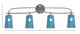 Cavella Four Light Bath Bar (3914-GP-265)