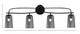 Cavella Four Light Bath Bar (3914-MB-262)