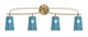 Toltec Lighting - 3914-NAB-265 - Four Light Bath Bar - Cavella - New Age Brass