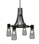 Toltec Lighting - 4814-MB-882 - Four Light Chandelier - Everleigh - Matte Black