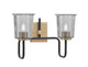 Toltec Lighting - 6222-MBNAB-5032 - Two Light Bath Bar - Sandia - Matte Black & New Age Brass