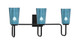 Toltec Lighting - 6223-MB-265 - Three Light Bath Bar - Sandia - Matte Black