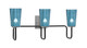 Toltec Lighting - 6223-MBGP-265 - Three Light Bath Bar - Sandia - Matte Black & Graphite