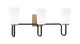 Toltec Lighting - 6223-MBNAB-261 - Three Light Bath Bar - Sandia - Matte Black & New Age Brass