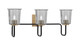 Toltec Lighting - 6223-MBNAB-5032 - Three Light Bath Bar - Sandia - Matte Black & New Age Brass