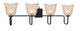 Toltec Lighting - 6224-MB-4233 - Four Light Bath Bar - Sandia - Matte Black