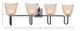 Sandia Four Light Bath Bar (6224-MBGP-4233)