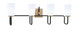 Toltec Lighting - 6224-MBNAB-261 - Four Light Bath Bar - Sandia - Matte Black & New Age Brass