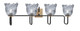 Toltec Lighting - 6224-MBNAB-4232 - Four Light Bath Bar - Sandia - Matte Black & New Age Brass