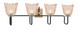 Toltec Lighting - 6224-MBNAB-4233 - Four Light Bath Bar - Sandia - Matte Black & New Age Brass