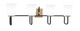 Toltec Lighting - 6224-MBNAB-5031 - Four Light Bath Bar - Sandia - Matte Black & New Age Brass