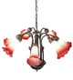 Pink/White Seven Light Chandelier