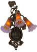 Meyda Tiffany - 17205 - Three Light Wall Sconce - Amber/Purple Pond Lily - Mahogany Bronze