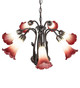 Seafoam/Cranberry Seven Light Chandelier