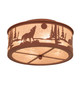 Meyda Tiffany - 243533 - Four Light Flushmount - Wolf On The Loose - Rust