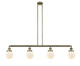 Innovations - 214-AB-G201-6 - Four Light Island Pendant - Franklin Restoration - Antique Brass