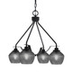 Toltec Lighting - 2604-MB-4622 - Four Light Chandelier - Odyssey - Matte Black
