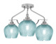 Toltec Lighting - 2607-BN-4605 - Three Light Semi-Flush Mount - Odyssey - Brushed Nickel