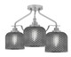 Toltec Lighting - 2607-BN-4612 - Three Light Semi-Flush Mount - Odyssey - Brushed Nickel