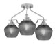 Toltec Lighting - 2607-BN-4622 - Three Light Semi-Flush Mount - Odyssey - Brushed Nickel