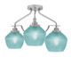 Toltec Lighting - 2607-BN-4625 - Three Light Semi-Flush Mount - Odyssey - Brushed Nickel