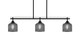 Toltec Lighting - 2636-MB-4612 - Three Light Island Pendant - Odyssey - Matte Black