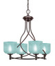 Toltec Lighting - 904-DG-4615 - Four Light Chandelier - Capri - Dark Granite