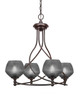 Toltec Lighting - 904-DG-4622 - Four Light Chandelier - Capri - Dark Granite