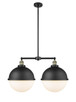 Innovations - 209-BAB-HFS-121-BK - Two Light Island Pendant - Franklin Restoration - Black Antique Brass