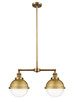 Innovations - 209-BB-HFS-82-BB - Two Light Island Pendant - Franklin Restoration - Brushed Brass