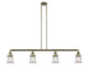 Innovations - 214-AB-G182S - Four Light Island Pendant - Franklin Restoration - Antique Brass