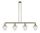 Innovations - 214-AB-G664-7 - Four Light Island Pendant - Franklin Restoration - Antique Brass