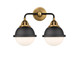 Innovations - 288-2W-BAB-HFS-61-BK - Two Light Bath Vanity - Nouveau 2 - Black Antique Brass
