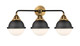 Innovations - 288-3W-BAB-HFS-61-BK - Three Light Bath Vanity - Nouveau 2 - Black Antique Brass