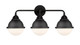 Innovations - 288-3W-BK-HFS-61-BK - Three Light Bath Vanity - Nouveau 2 - Matte Black