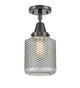 Innovations - 447-1C-BK-G262 - One Light Flush Mount - Caden - Matte Black