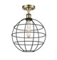 Innovations - 516-1C-AB-CE-12-BK - LED Semi-Flush Mount - Ballston - Antique Brass