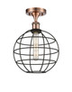Innovations - 516-1C-AC-CE-10-BK - LED Semi-Flush Mount - Ballston - Antique Copper