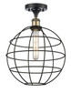 Innovations - 516-1C-BAB-CE-12-BK - LED Semi-Flush Mount - Ballston - Black Antique Brass