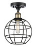 Innovations - 516-1C-BAB-CE-8-BK - LED Semi-Flush Mount - Ballston - Black Antique Brass
