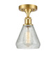 Innovations - 516-1C-SG-G275-LED - LED Semi-Flush Mount - Ballston - Satin Gold