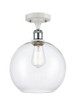 Innovations - 516-1C-WPC-G122-10 - One Light Semi-Flush Mount - Ballston - White Polished Chrome