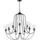 Progress Lighting - P400196-031 - Nine Light Chandelier - Bowman - Black