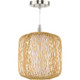 Progress Lighting - P500395-201 - One Light Mini Pendant - Cordova - Natural Rattan