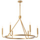 Robert Abbey - 1408 - Six Light Chandelier - Mavisten Edition Carbonia - Lacquered Burnished Brass