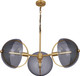 Robert Abbey - 603 - Three Light Chandelier - Mavisten Edition Copernica - Lacquered Burnished Brass w/Smoked Glass Shade