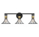 Savoy House - 8-6080-3-143 - Three Light Bathroom Vanity - Breur - Matte Black with Warm Brass