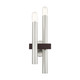 Helsinki Two Light Wall Sconce in Brushed Nickel w/ Bronzes (107-15832-91)