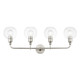 Downtown Four Light Vanity Sconce in Brushed Nickel (107-16975-91)